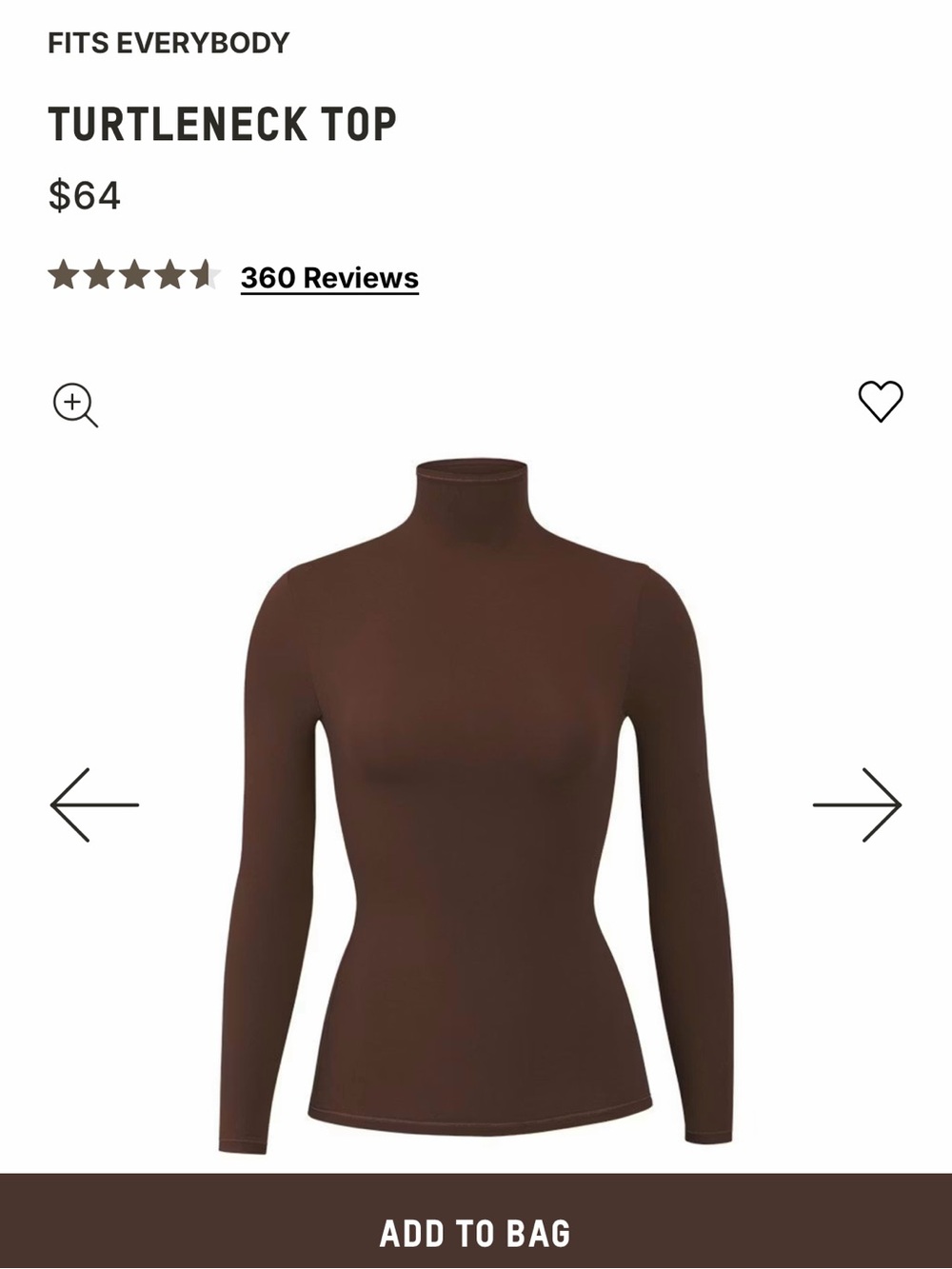 Skims Fits Everybody Turtleneck Top